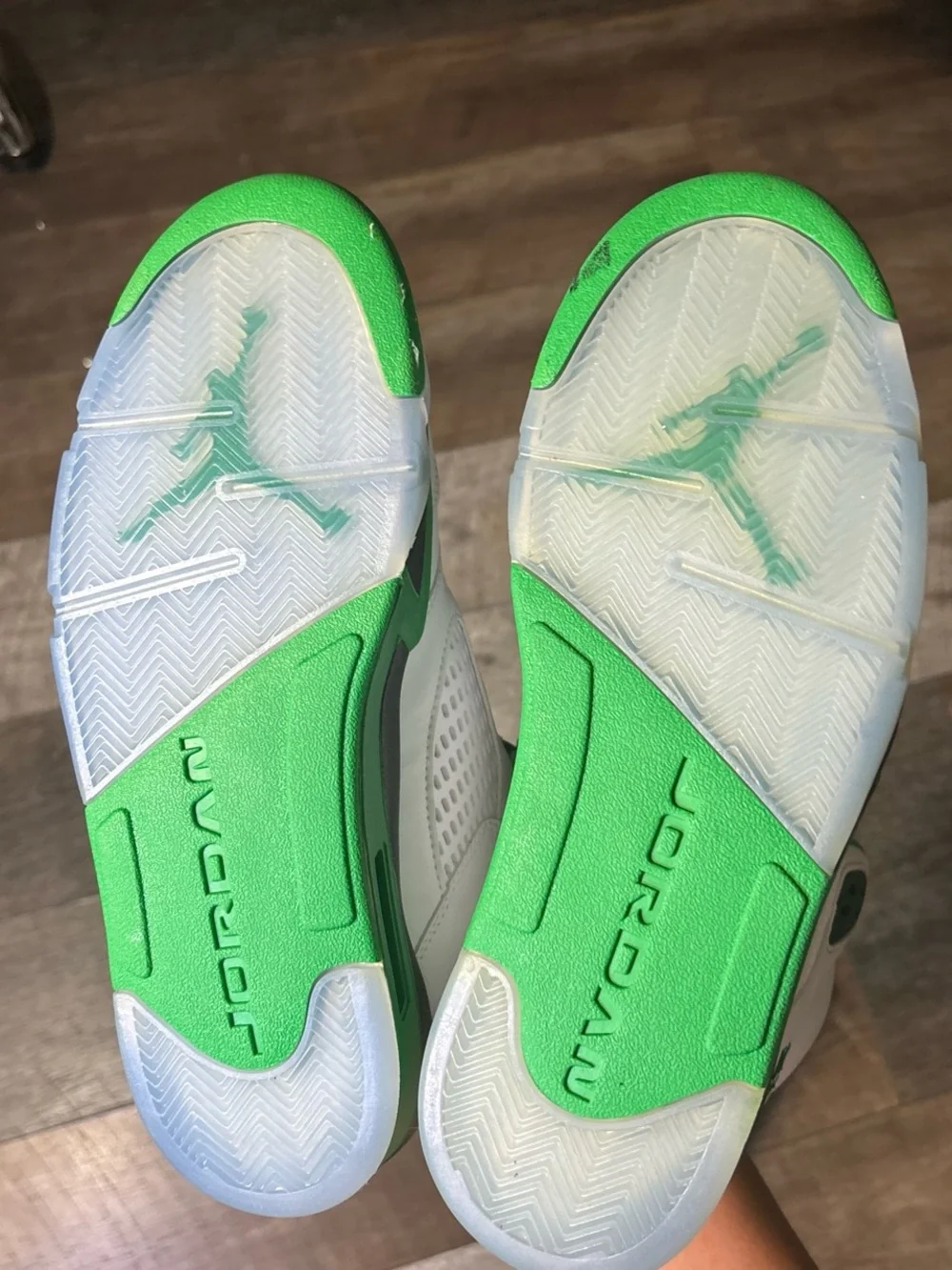 Jordan Men's White & Green High-Top Basketball Sneakers